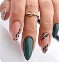 Nails with green and gold design