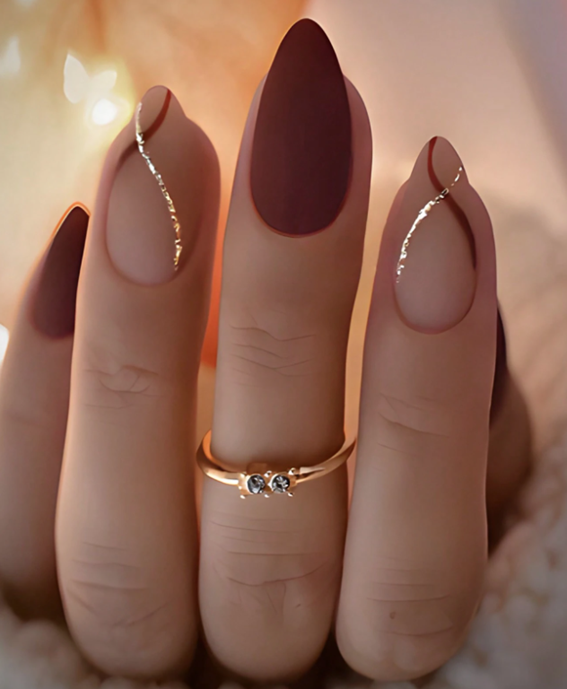 Maroon nails