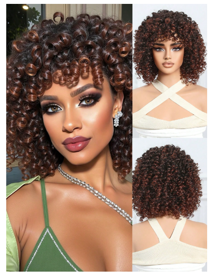 Fluffy Little Curl Wig, Synthetic Heat-Resistant Fiber Wig