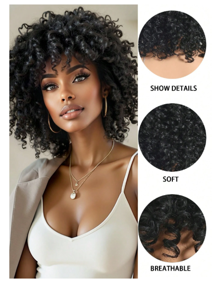 Fluffy Little Curl Wig, Synthetic Heat-Resistant Fiber Wig
