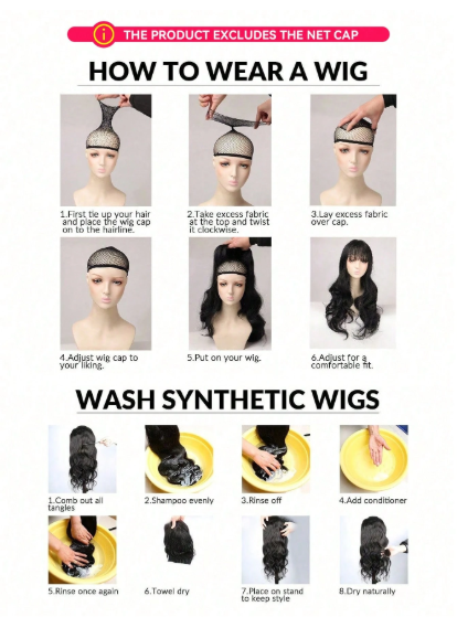 35.56 cm Bowl Cut Wig, Ombre Black To Red