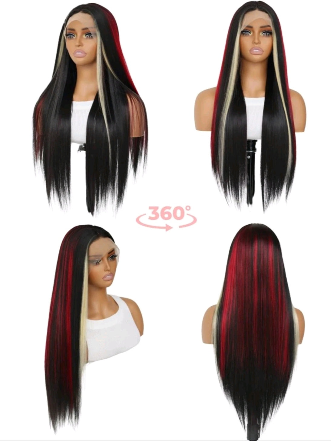 Ombre, Blonde, Red Wig
