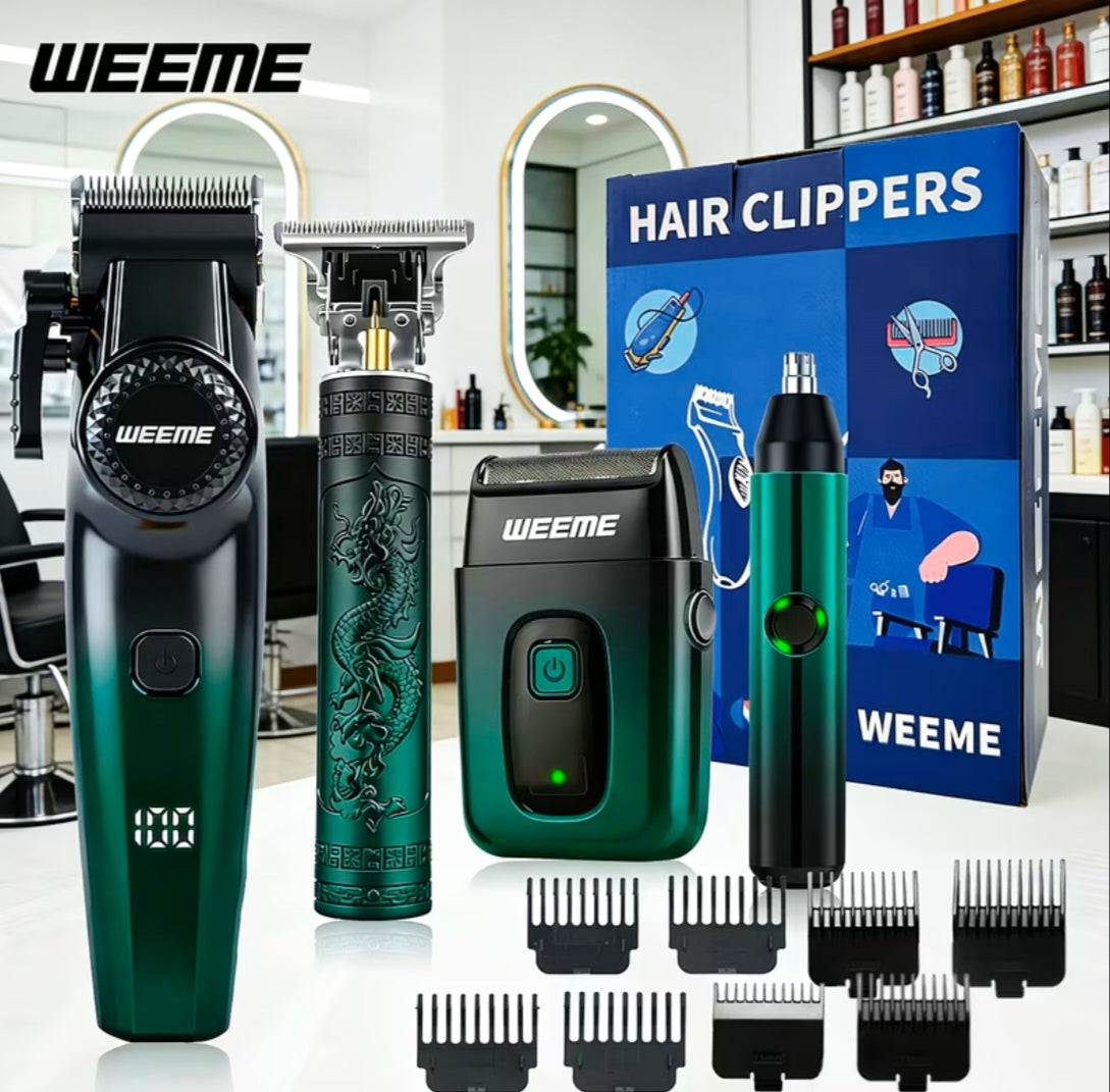Men's Electric Set. Electric Hair Clipper + Fine Trimmer + Nose Hair Trimmer + Electric Shaver.