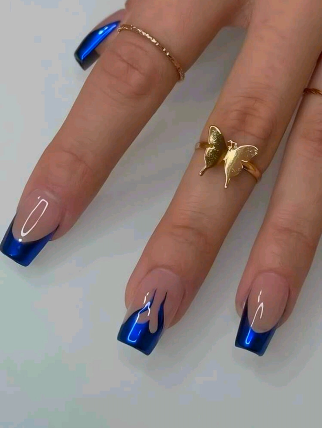 24 French Medium Square Shape Press On Nails
