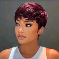 Burgundy Straight Hair With Bangs Wig