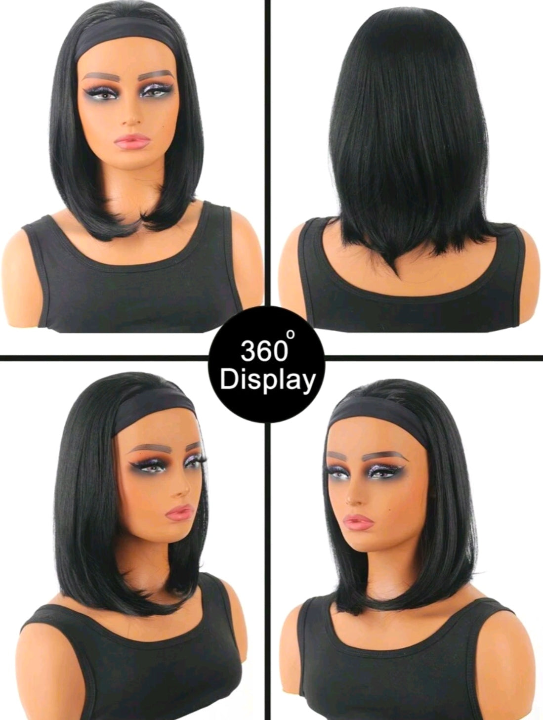 Glue free Easy-Wear Bob Headband Wig