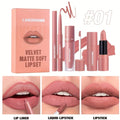 3 Set Matte Velvet Lipstick, Lip Liner Lip Gloss And Lipstick, Waterproof and Longlasting