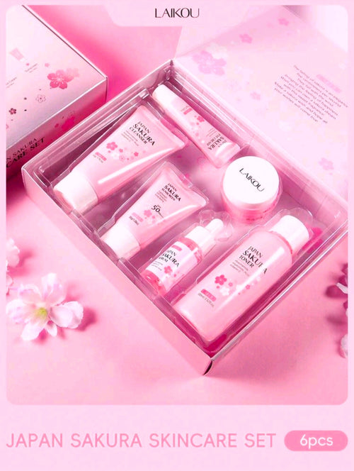 1 Set, 6 Piece Deep Nourishing LAIKOU JAPAN SAKURA SKINCARE SET