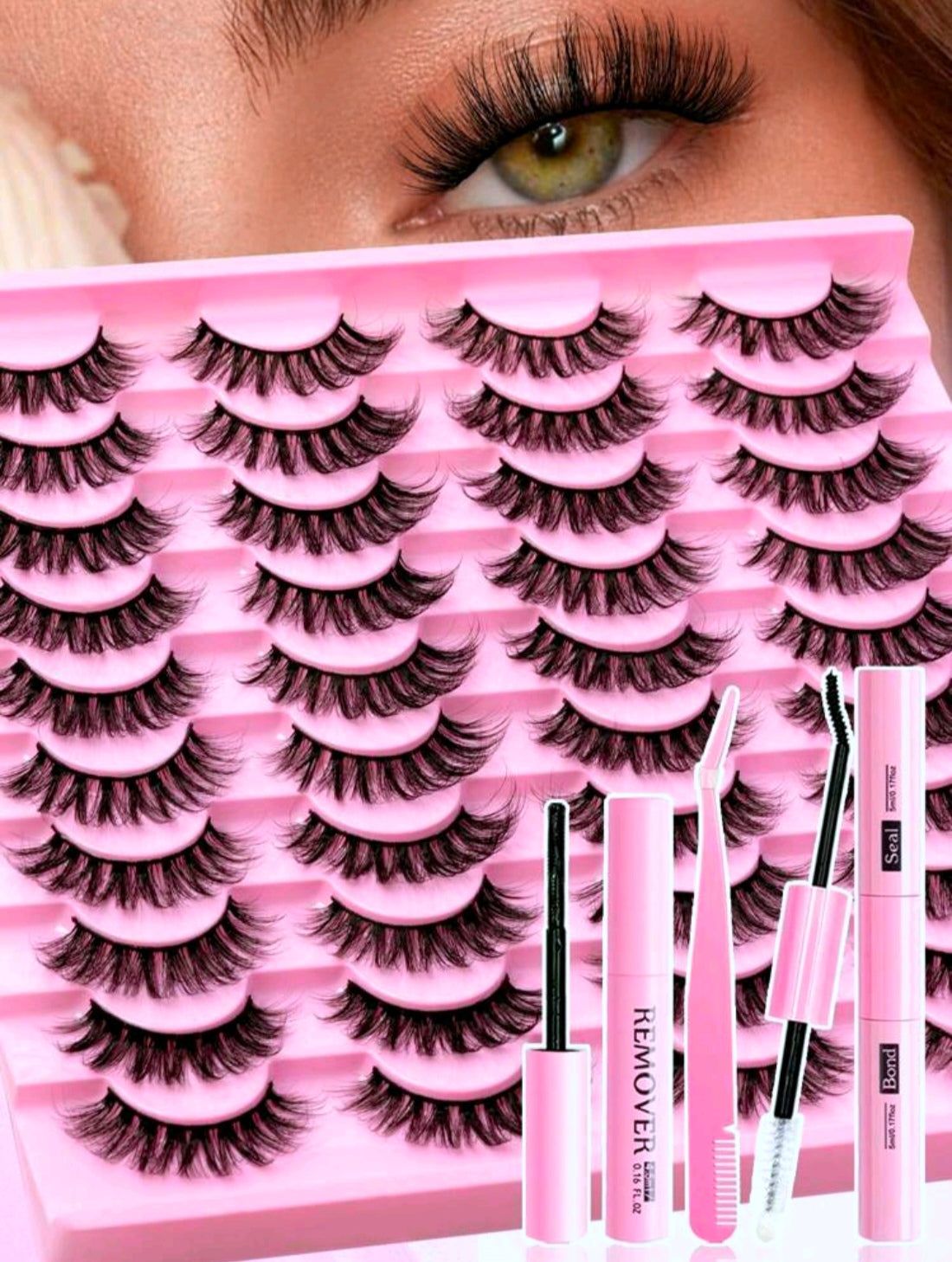 20 Pairs Eyelashes Set