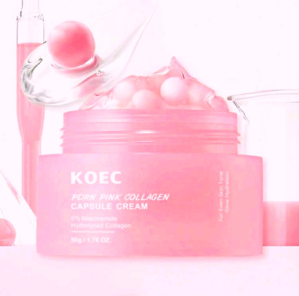 KOEC PDN Brightening Skincare Set: Brightening Serum + Collagen Capsule Cream + Nourishing Eye Cream, Hydrating & Firming Dual-Effect