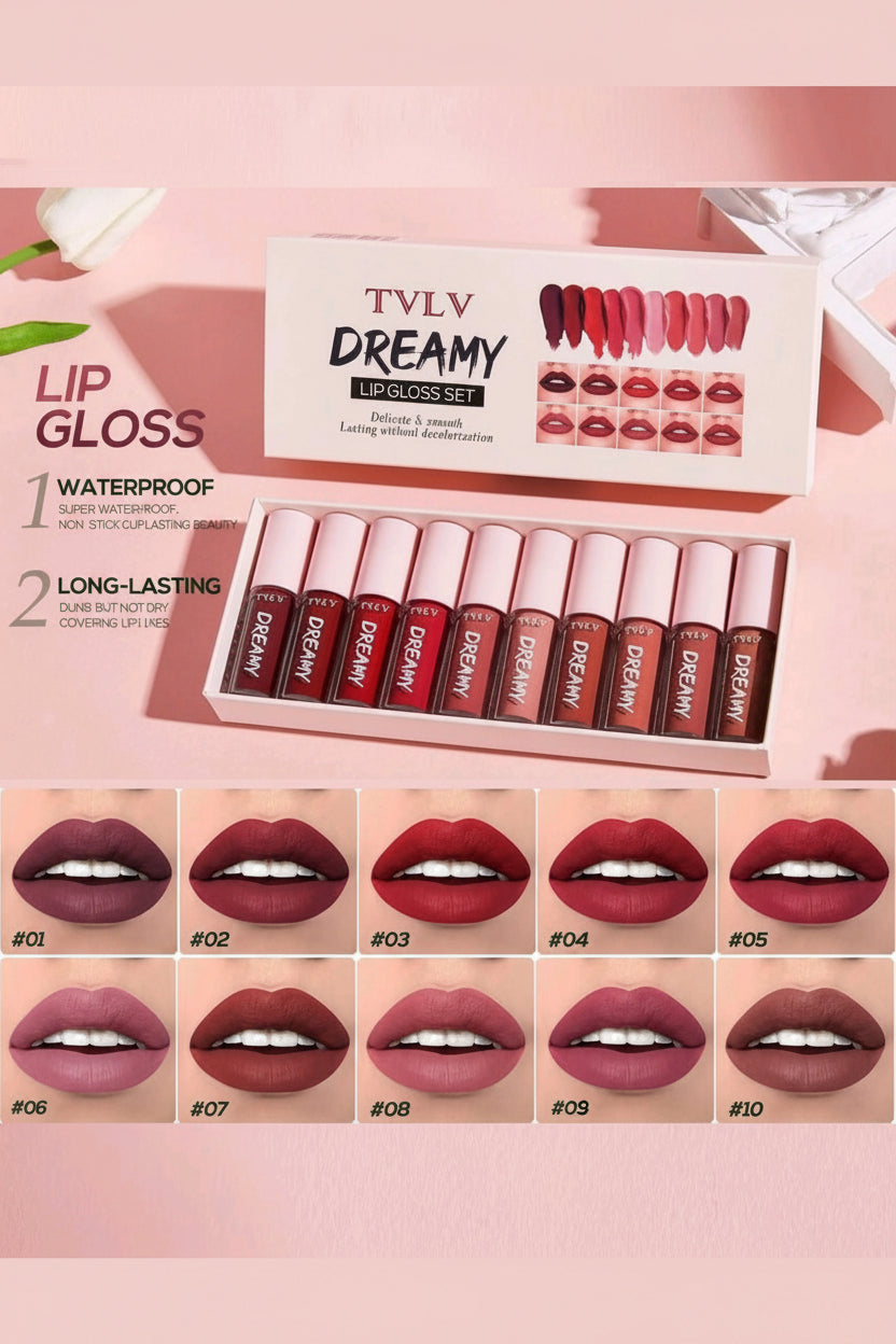10 Matte Velvet Lip Gloss Set