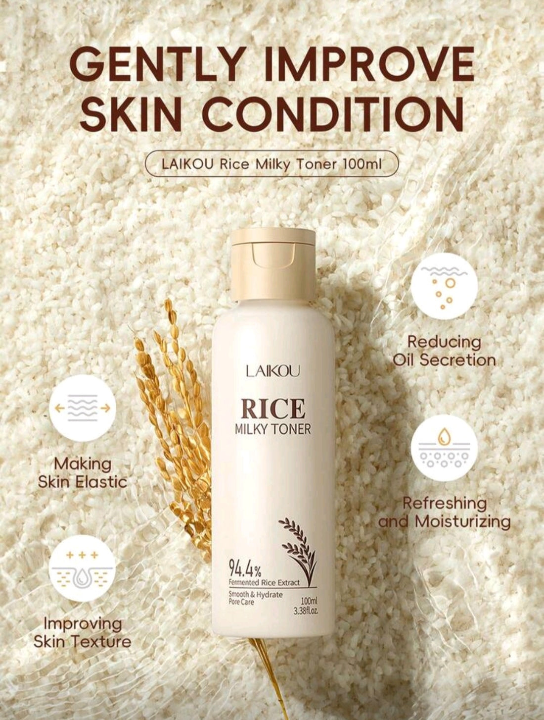 Laiko Rice Milky Toner - Glow In EVERY drop