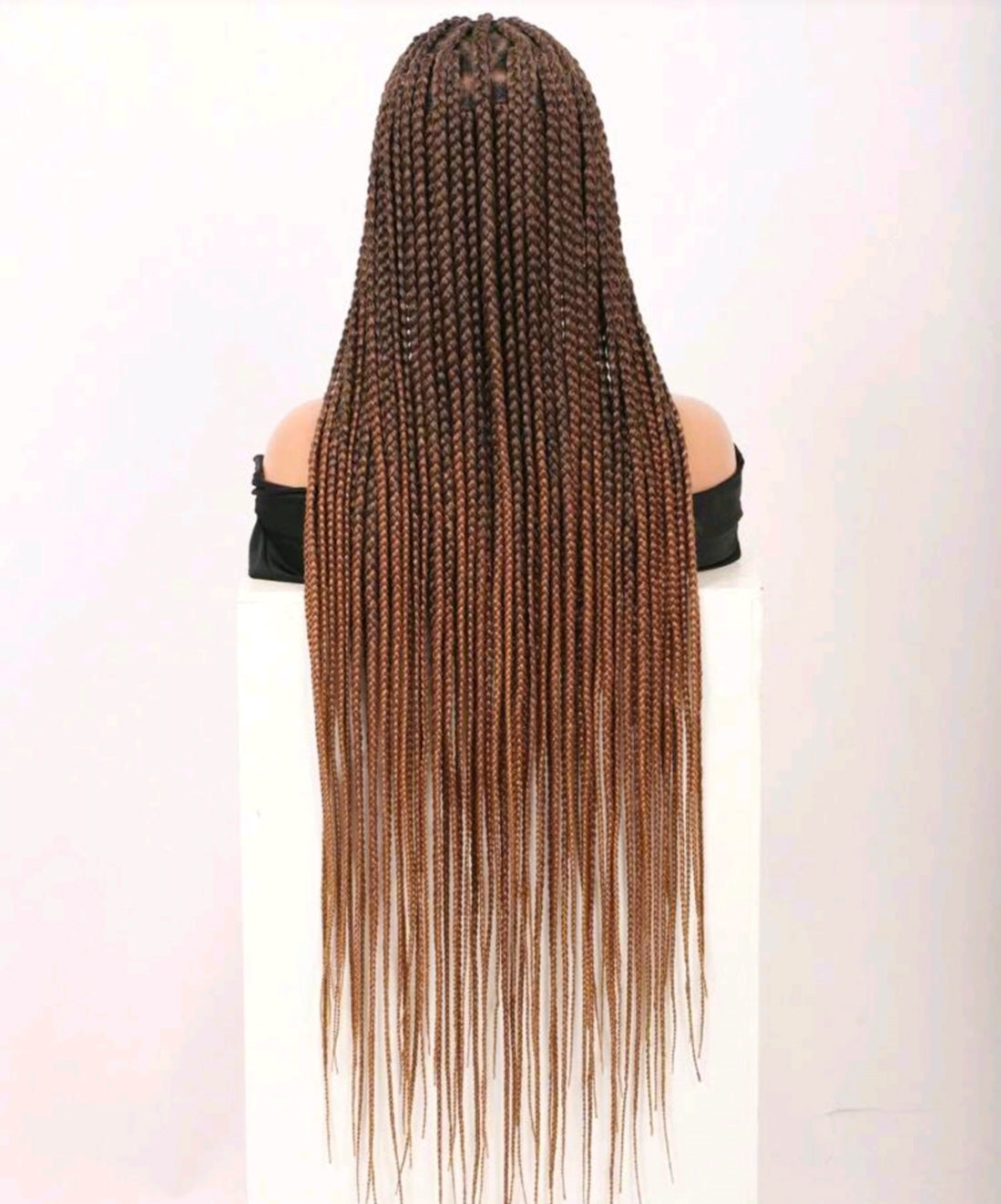 91cms Women's Lace Front Synthetic Corn Row Braided Wig With Baby Hair - Double Layer Lace