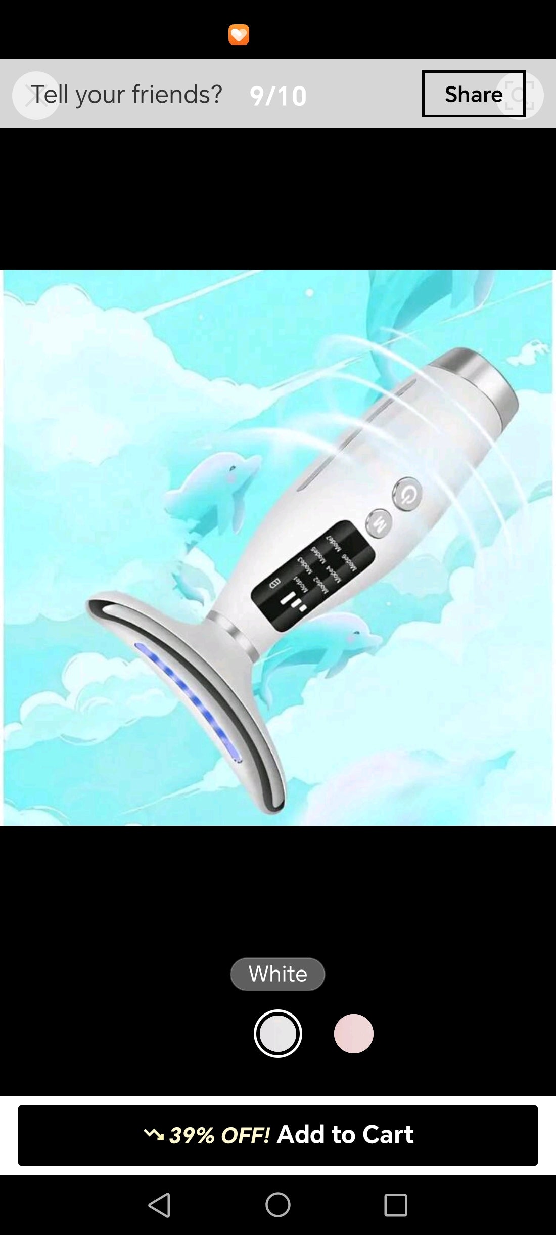 7-Color Portable Facial Massager, LED Display, USB Rechargeable, Vibration Function For Face, Neck And Shoulder Care