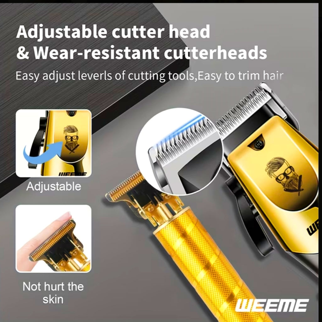 Men's Electric Set. Electric Hair Clipper + Fine Trimmer + Nose Hair Trimmer + Electric Shaver.