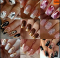 72 pieces (3 Pack) French Ombre Glitter Press-On Square Nails
