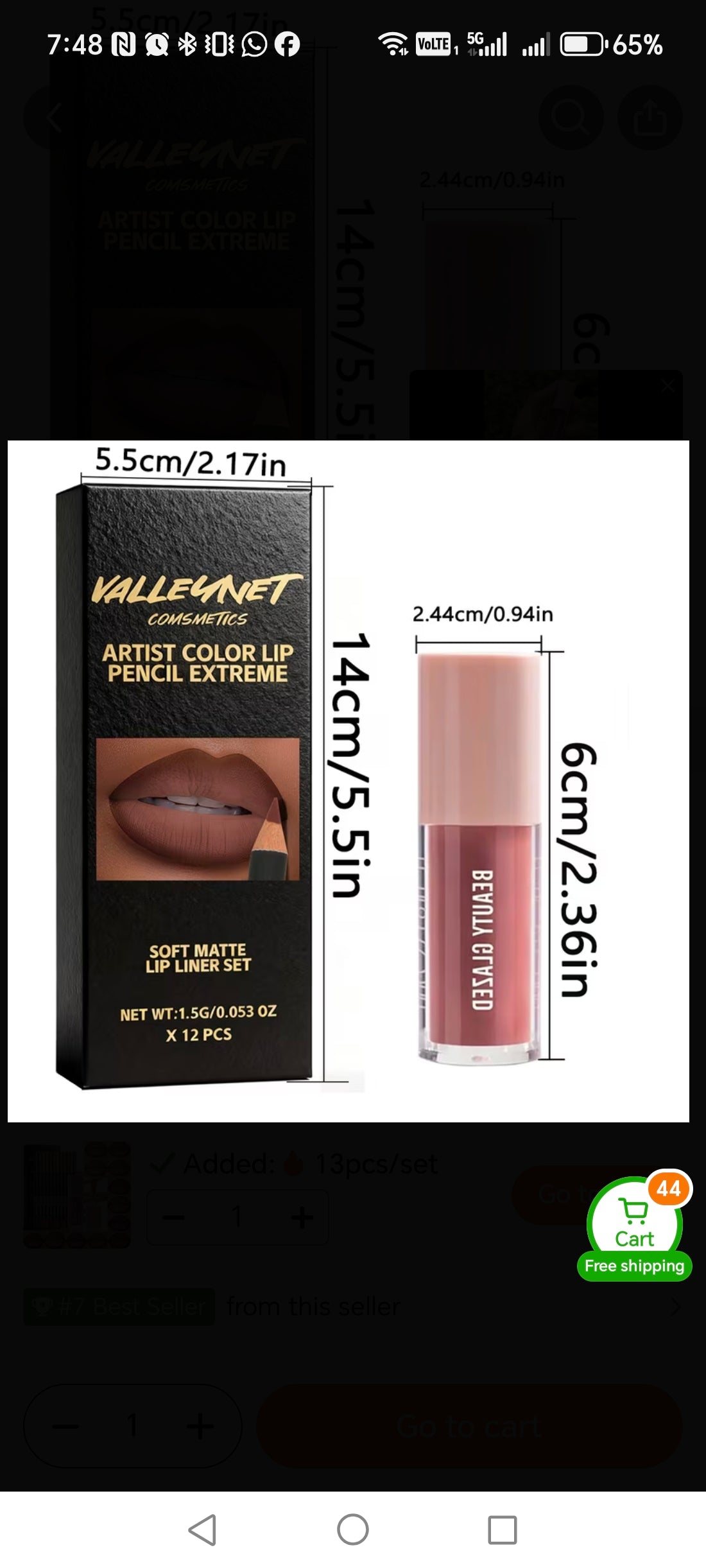 12 Matte Lip Liners +1 Lip Gloss Long-Lasting, Waterproof.