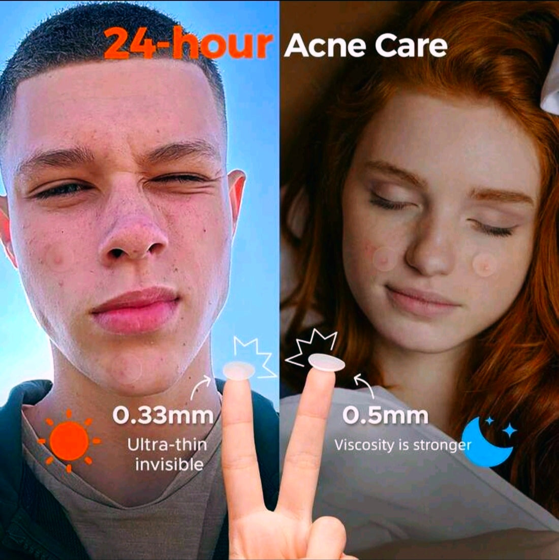 36 Hydrocolloid Acne Pimple Patches, Day & Night Spot Patches