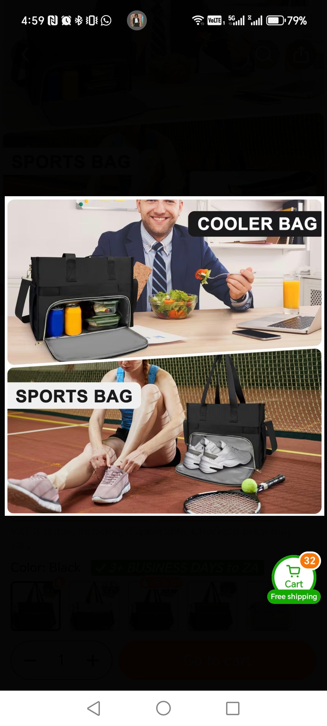 39.62cm Lunch Bag, Laptop Compartment
