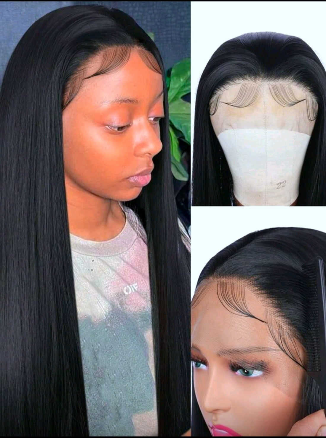 66cm Lace Wig With Baby Hair - No Glue Needed