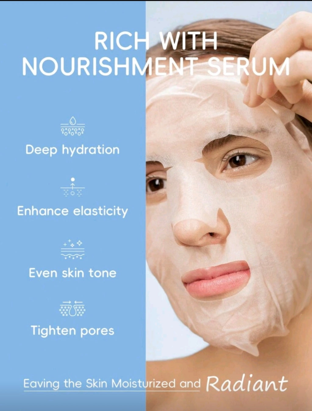 20 piece LAIKOU Korean Snail Collegen, Milk Silk or Vitamin C Moisturizing Face Mask