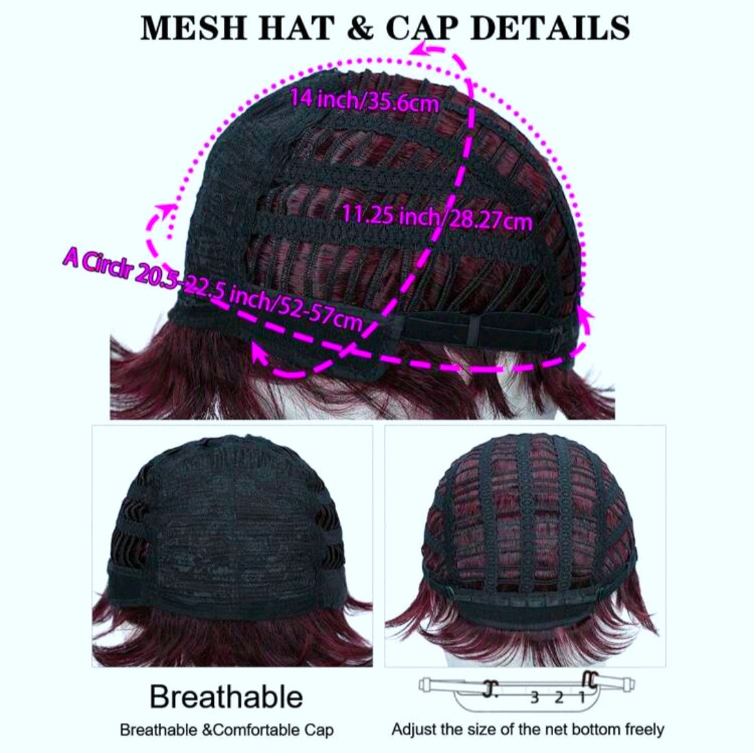 Burgundy Straight Hair With Bangs Wig