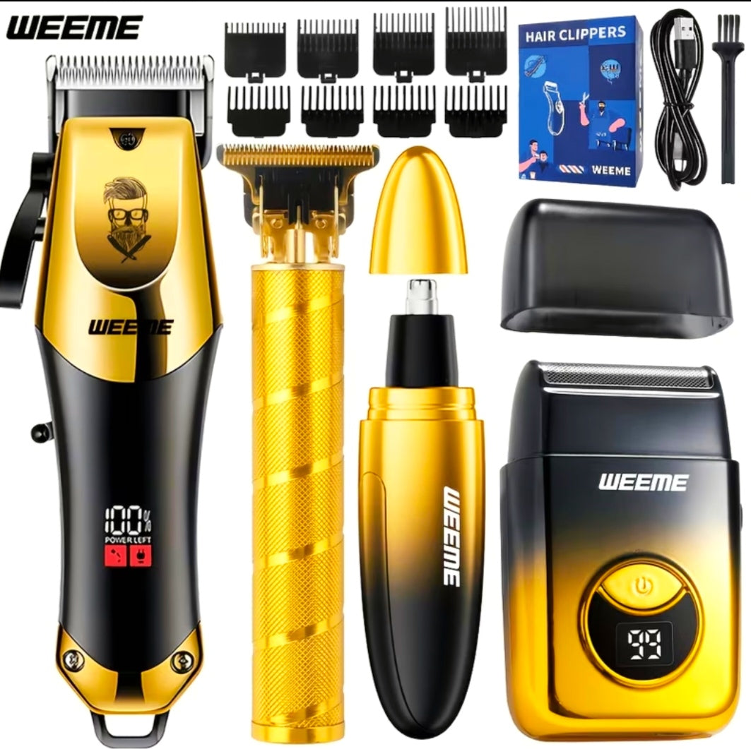 Men's Electric Set. Electric Hair Clipper + Fine Trimmer + Nose Hair Trimmer + Electric Shaver.