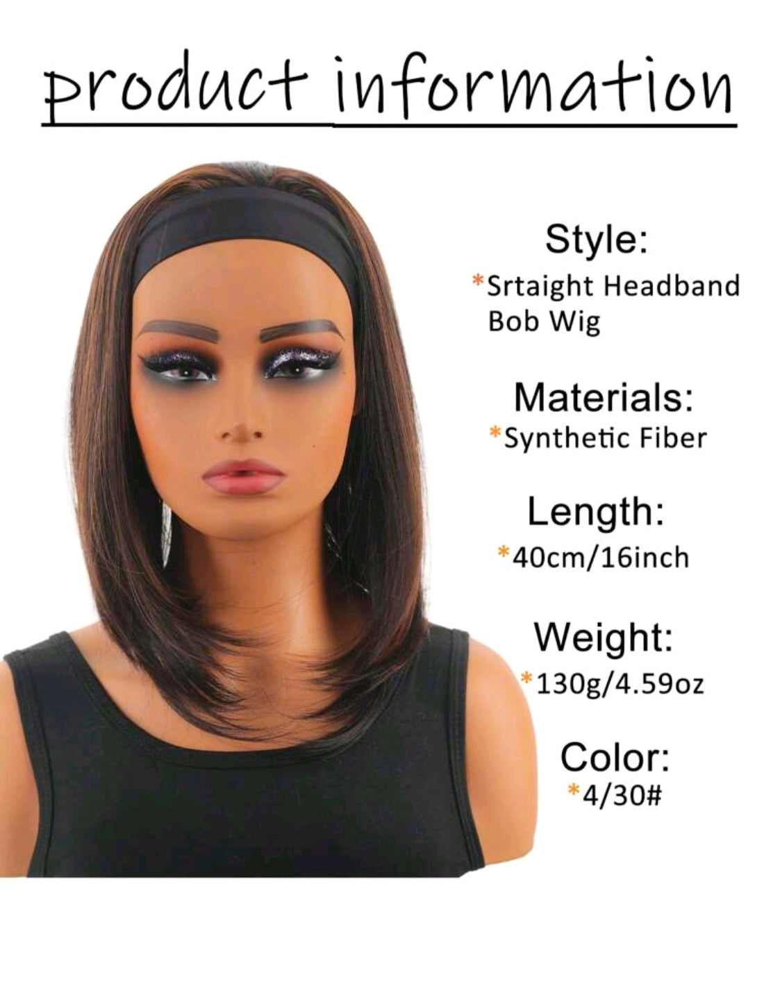Glue free Easy-Wear Bob Headband Wig