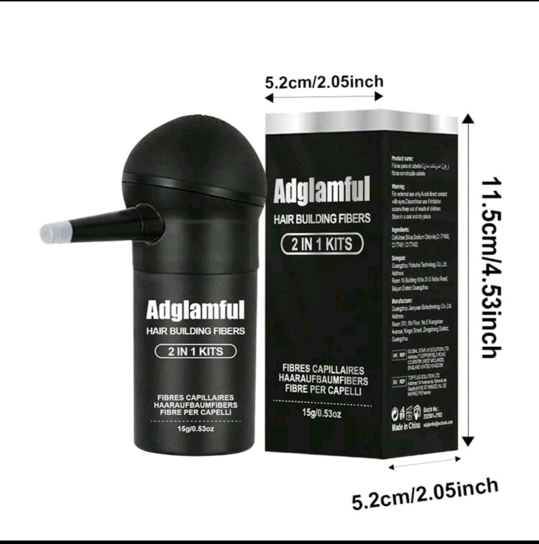 15g Hair Styling Fiber Powder With Spray