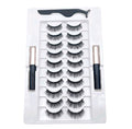 10 Pairs Magnetic Eyelashes Kit With - 2 Magnetic Eyeliners & Tweezer