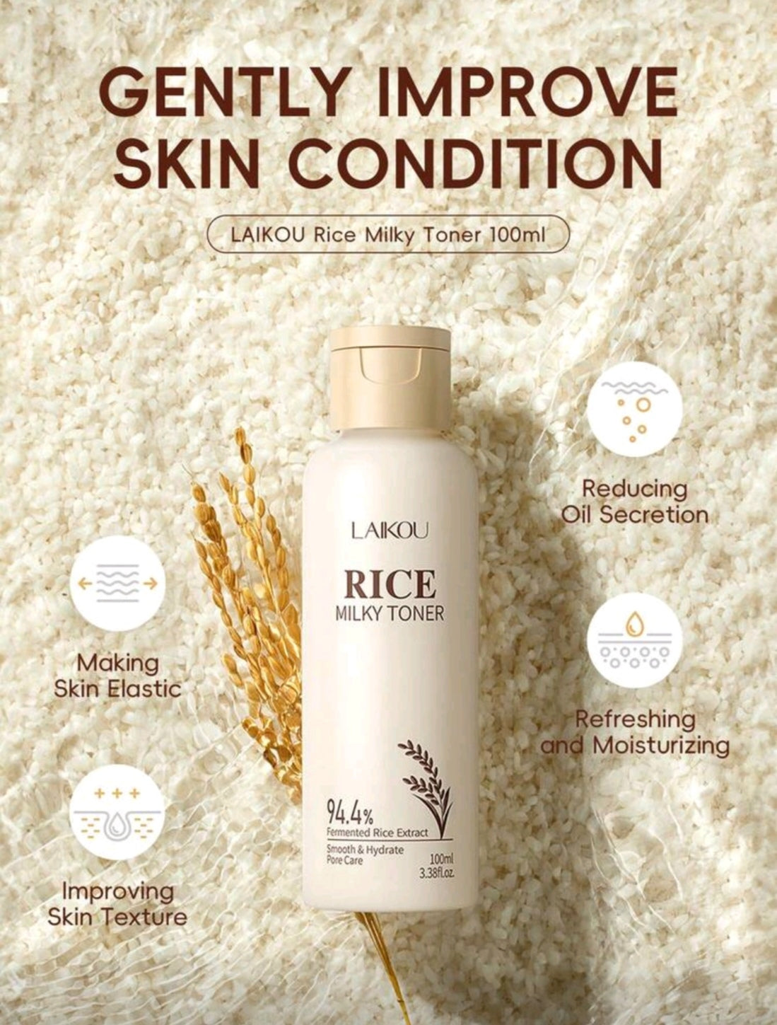 Laiko Rice Milky Toner - Glow In EVERY drop