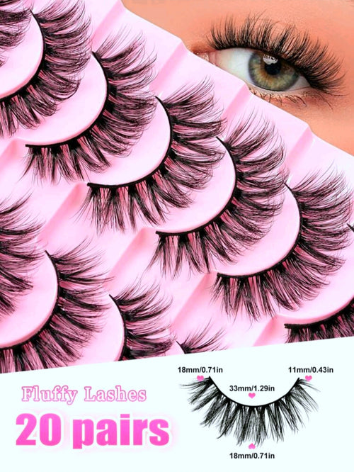 20 Pairs Eyelashes Set