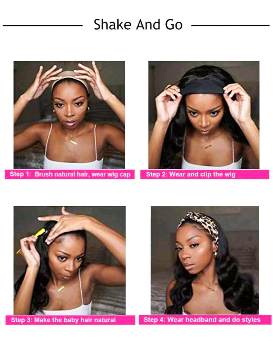 Glue free Easy-Wear Bob Headband Wig